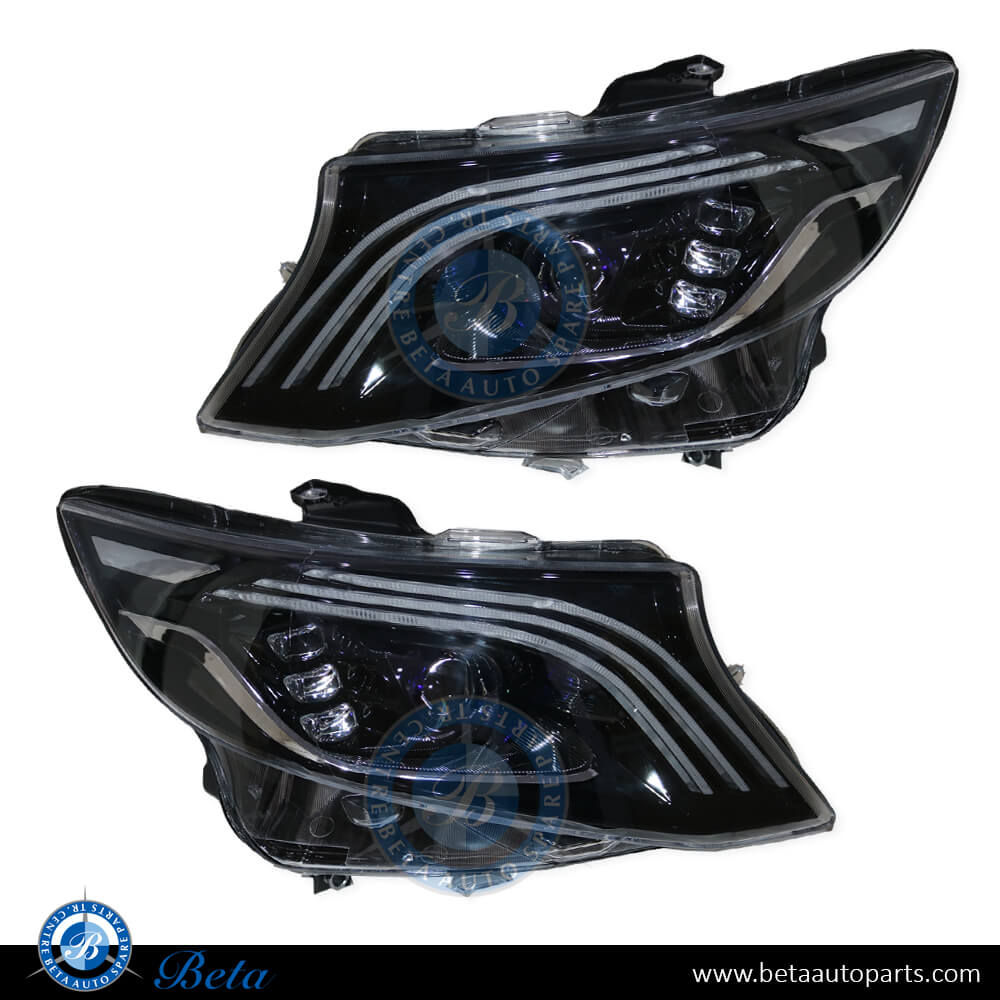 Headlamps Upgrade From Halogen to W222 Headlamp Look for Mercedes Vito W447 2015-Up models, Part Number 4478200061 / 4478200161 Headlamps Upgrade From Halogen to W222 Headlamp Look for Mercedes Vito W447 2015-Up models, Part Number 4478200061 / 4478200161